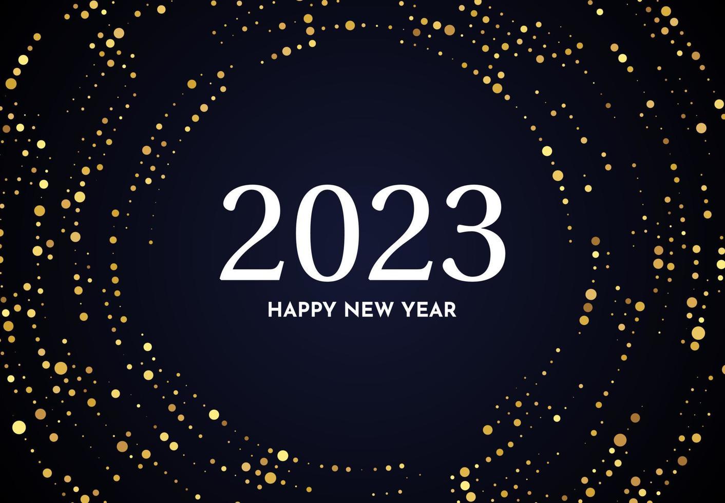 2023 Happy New Year of gold glitter pattern vector