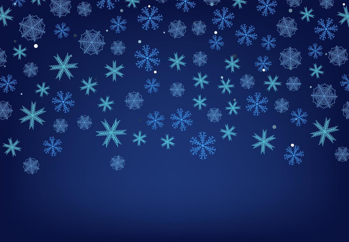 Winter background with falling snow and snowflakes. Merry Christmas and Happy New Year background. Vector illustration.