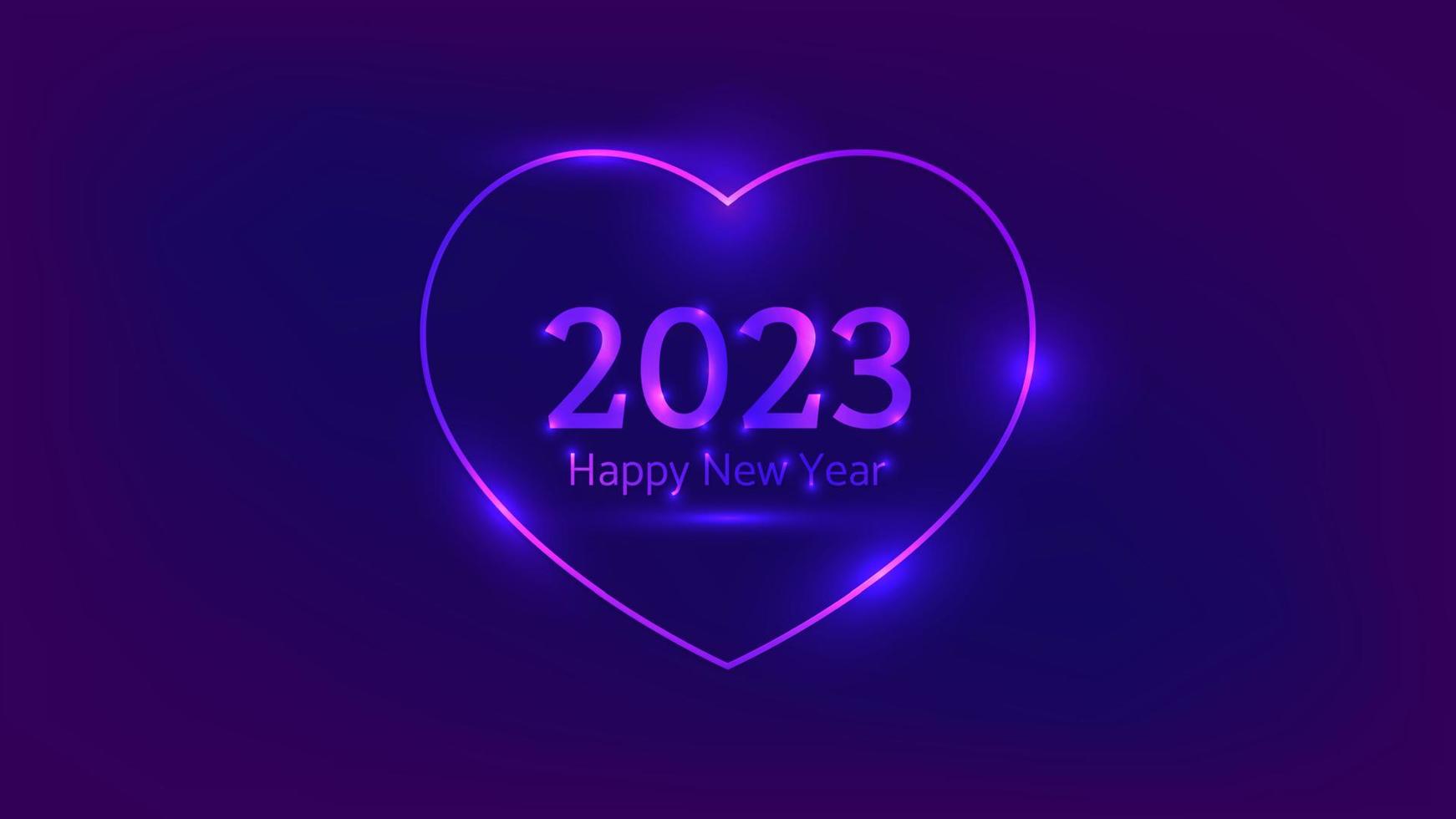 Fondo de neón de feliz año nuevo 2023 vector