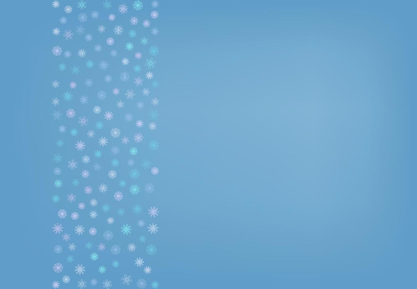 Winter background with falling snow and snowflakes. Merry Christmas and Happy New Year background. Vector illustration.