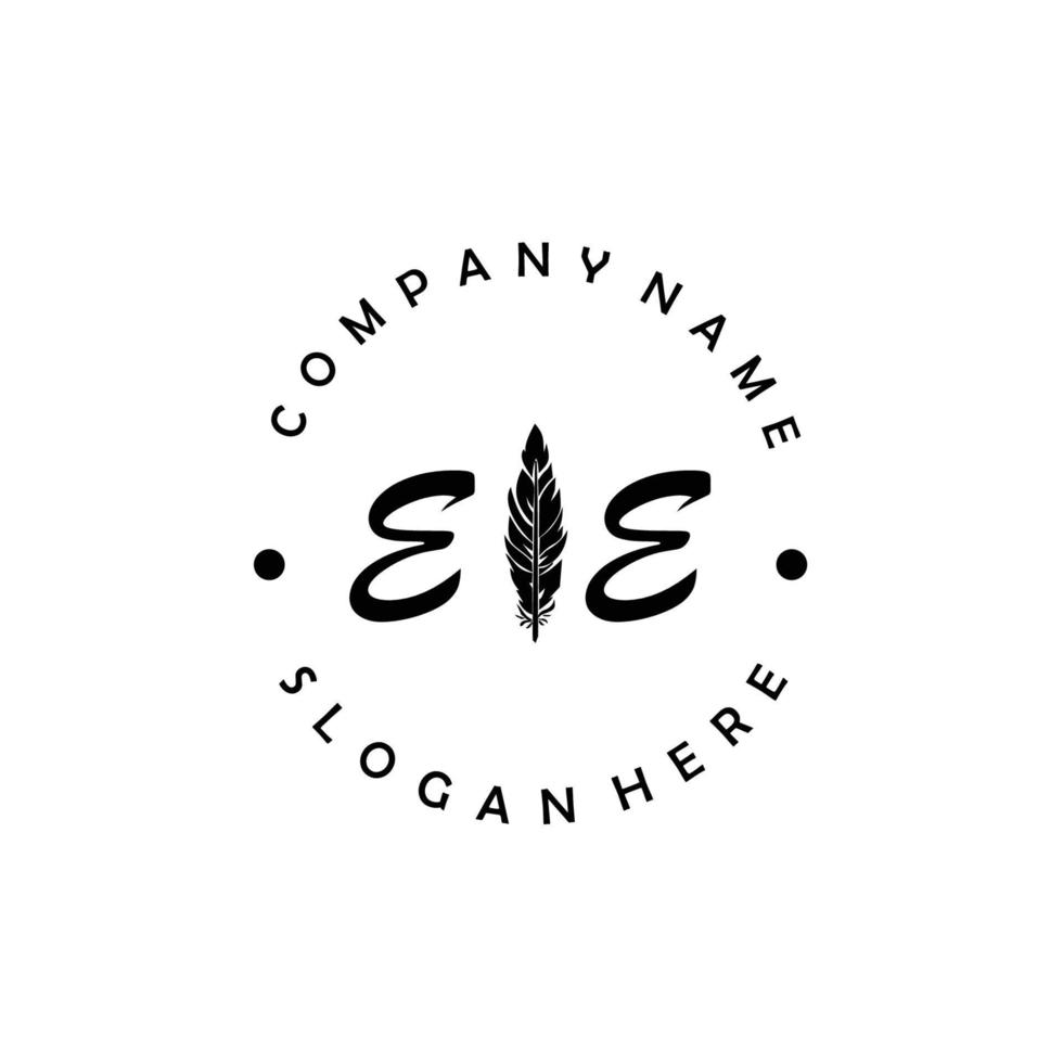 Initial EE letter logo elegant company brand luxury vector