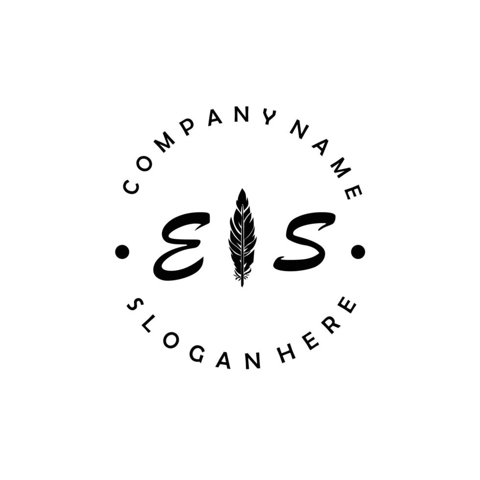 Initial ES letter logo elegant company brand luxury vector