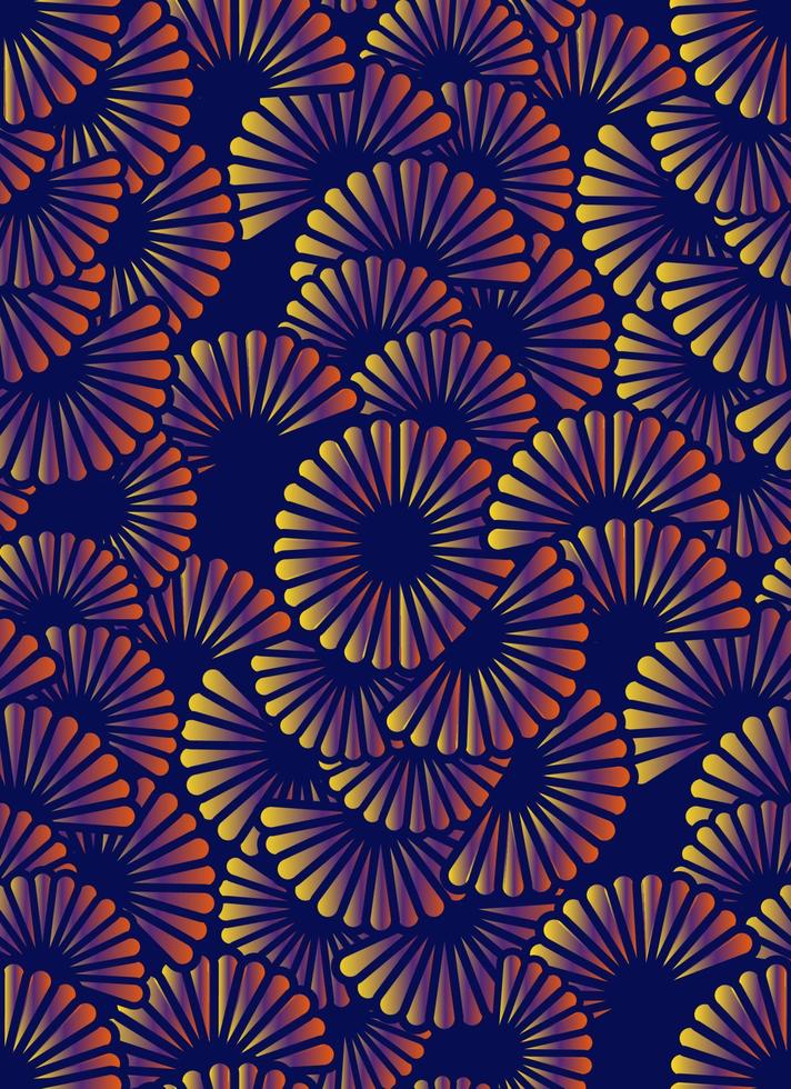 diseño de flores de colores de patrón art deco geométrico sin costuras. ilustración vectorial abstracta colores degradados fondo floral, plantilla de banner vertical vector