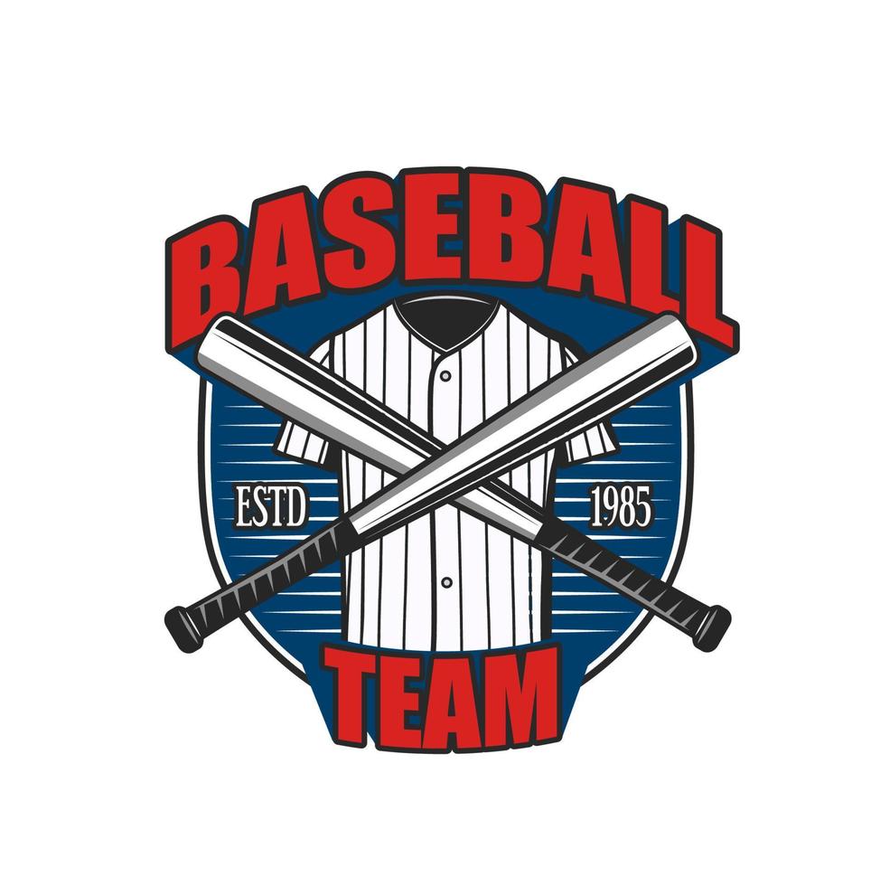 Baseball sport team icon, softball team club badge vector