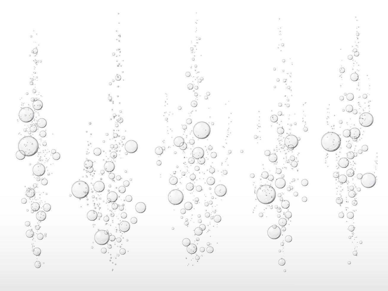 Water fizz, underwater air or oxygen bubbles vector