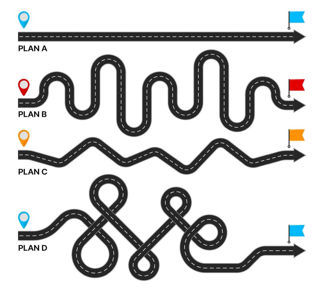 plan b, punto de destino, concepto de expectativas vector