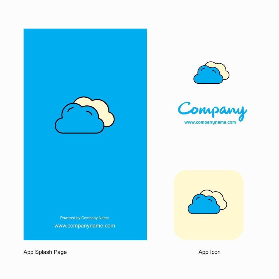 Clouds Company Logo App Icon and Splash Page Design Creative Business App Design Elements vector