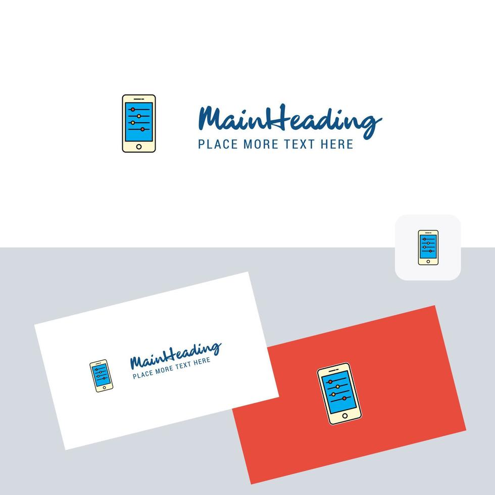 Mobile setting vector logotype with business card template Elegant corporate identity Vector