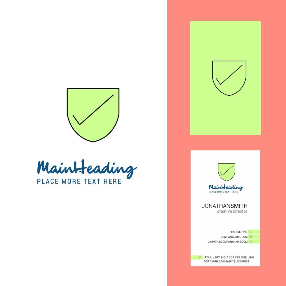 Sheild Creative Logo and business card vertical Design Vector