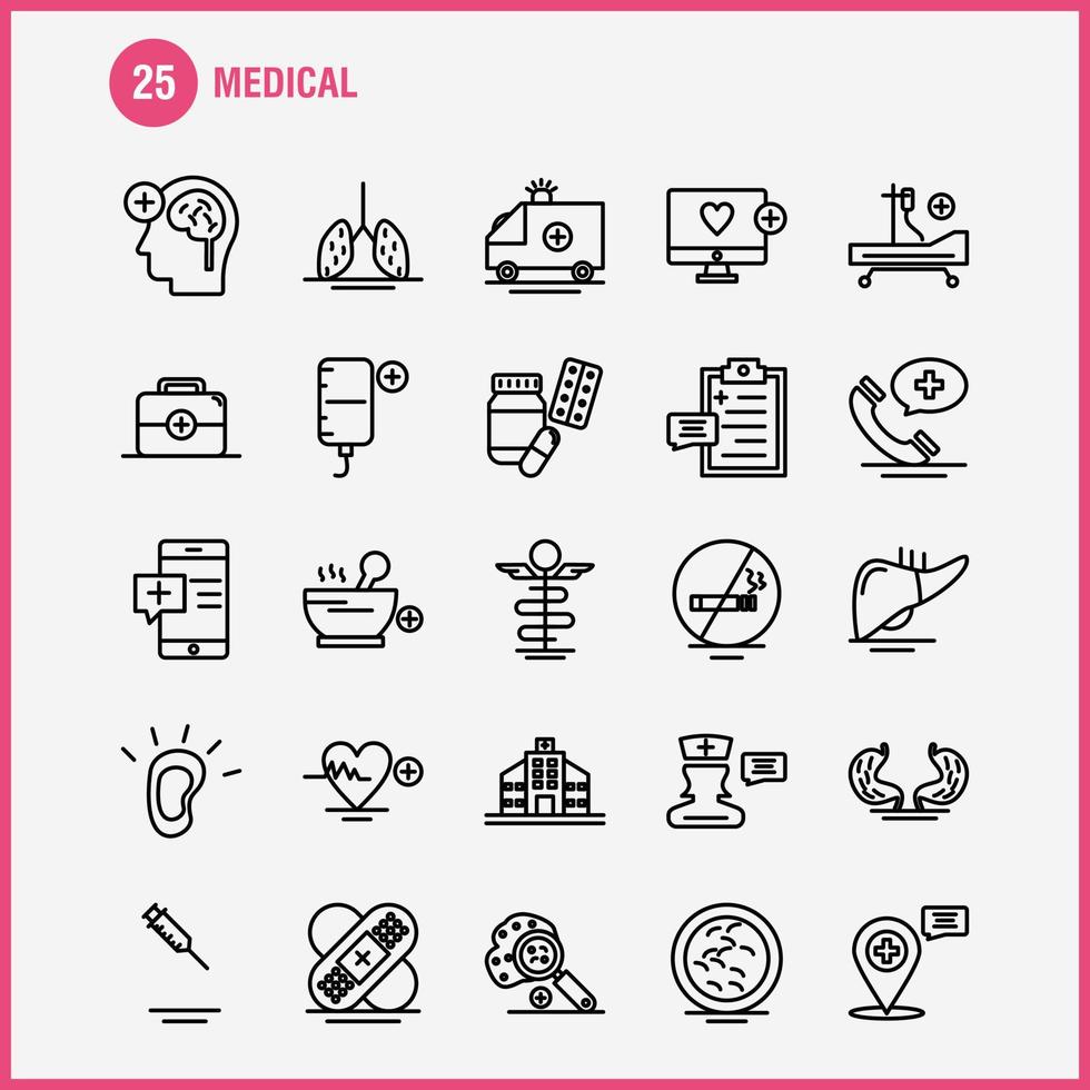 iconos de líneas médicas establecidos para infografías kit uxui móvil y diseño de impresión incluyen portapapeles tablero de tiempo reloj tableta colección de cápsulas de medicina médica logotipo infográfico moderno y pictogra vector