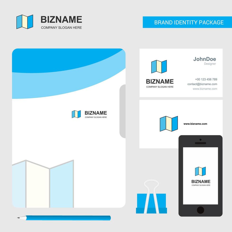 Map Business Logo File Cover Visiting Card and Mobile App Design Vector Illustration