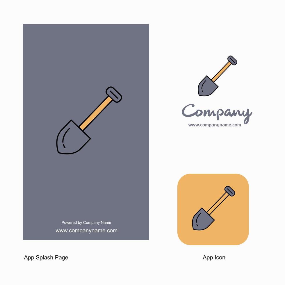 Spade Company Logo App Icon and Splash Page Design Creative Business App Design Elements vector