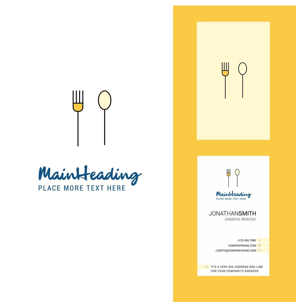 Fork and spoon Creative Logo and business card vertical Design Vector