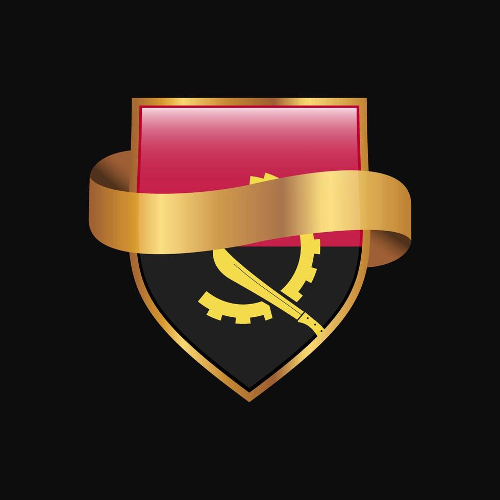 vector de diseño de insignia de oro de bandera de angola