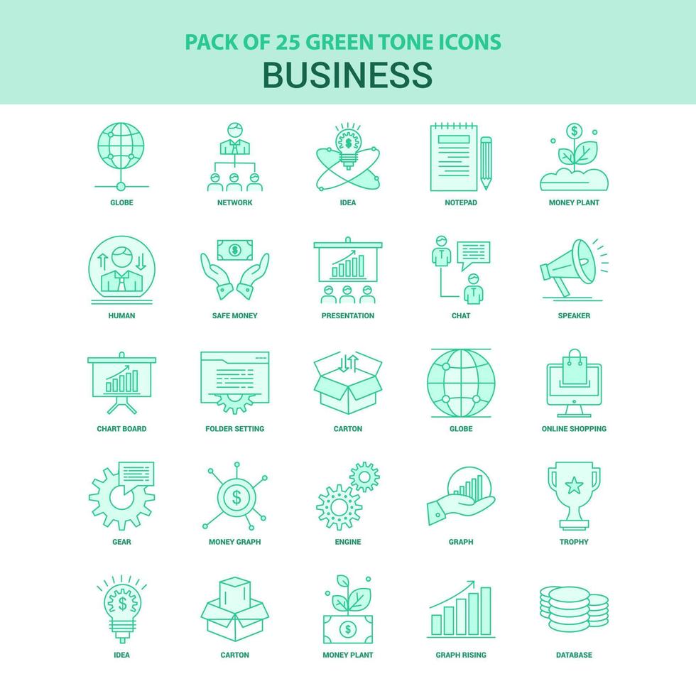 25 Green Business Icon set vector