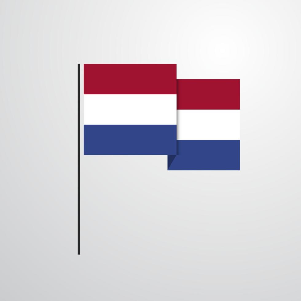 Netherlands waving Flag design vector