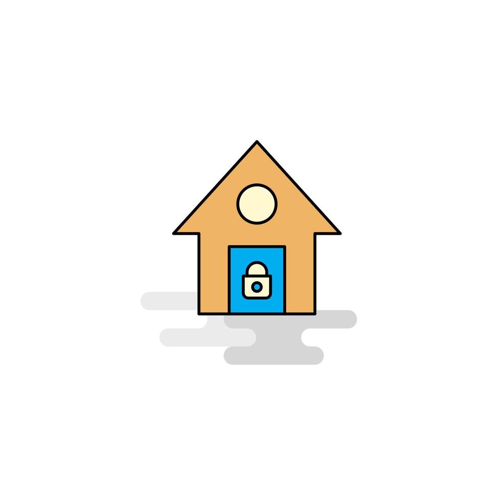 Flat Secure house Icon Vector