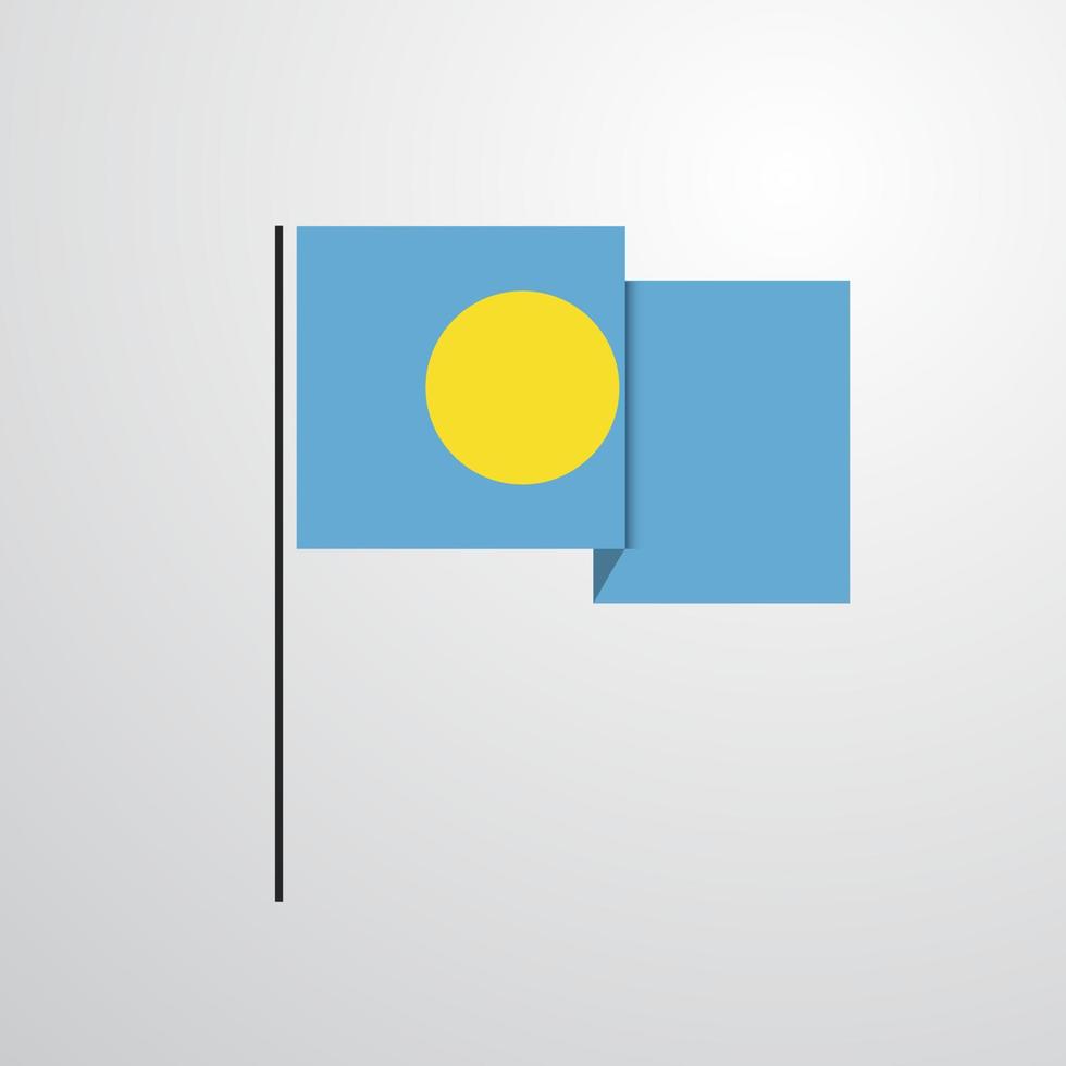 vector de diseño de bandera ondeante de palau