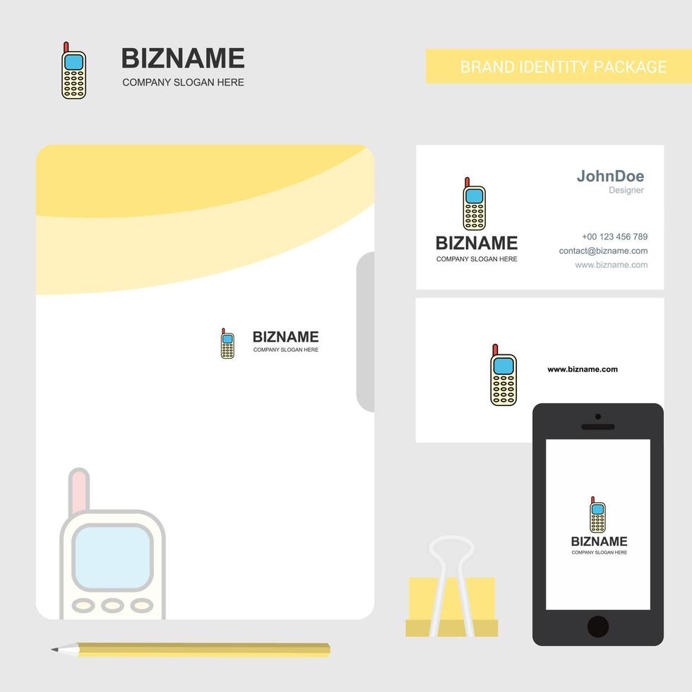 Mobile phone Business Logo File Cover Visiting Card and Mobile App Design Vector Illustration
