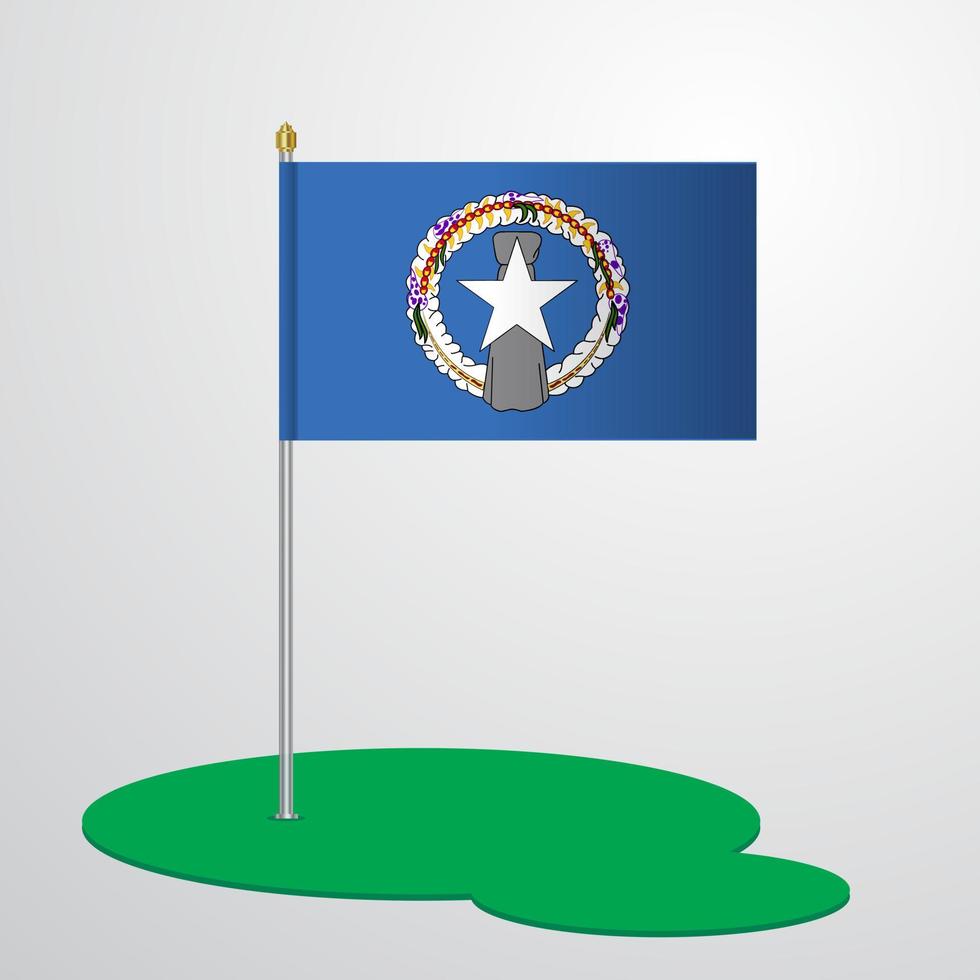 Northern Mariana Islands Flag Pole vector