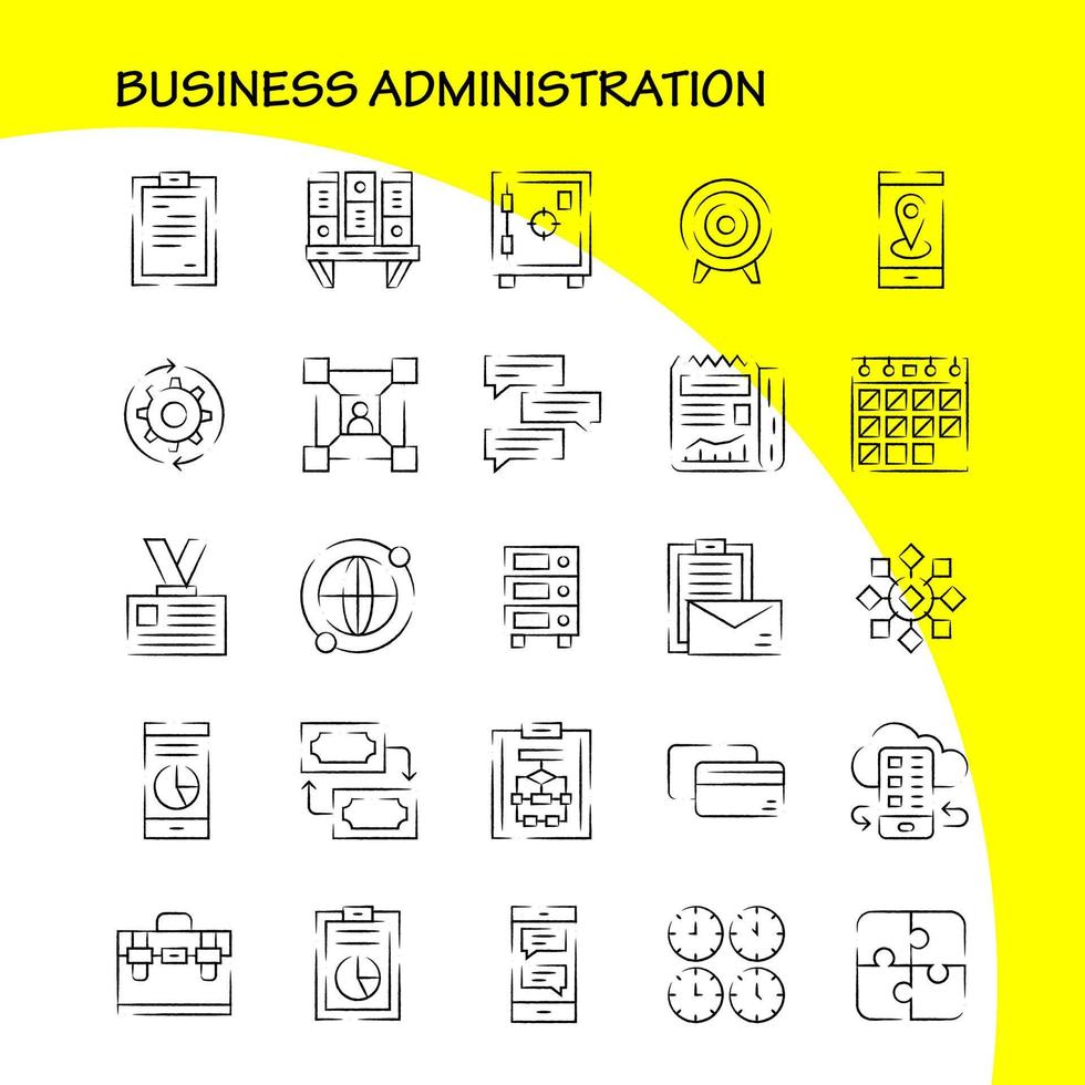 paquete de iconos dibujados a mano de negocios para diseñadores y desarrolladores vector