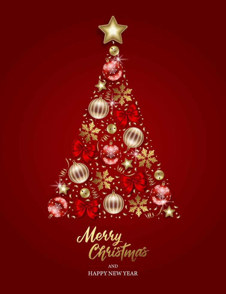 christmas background with decorations. merry christmas card vector