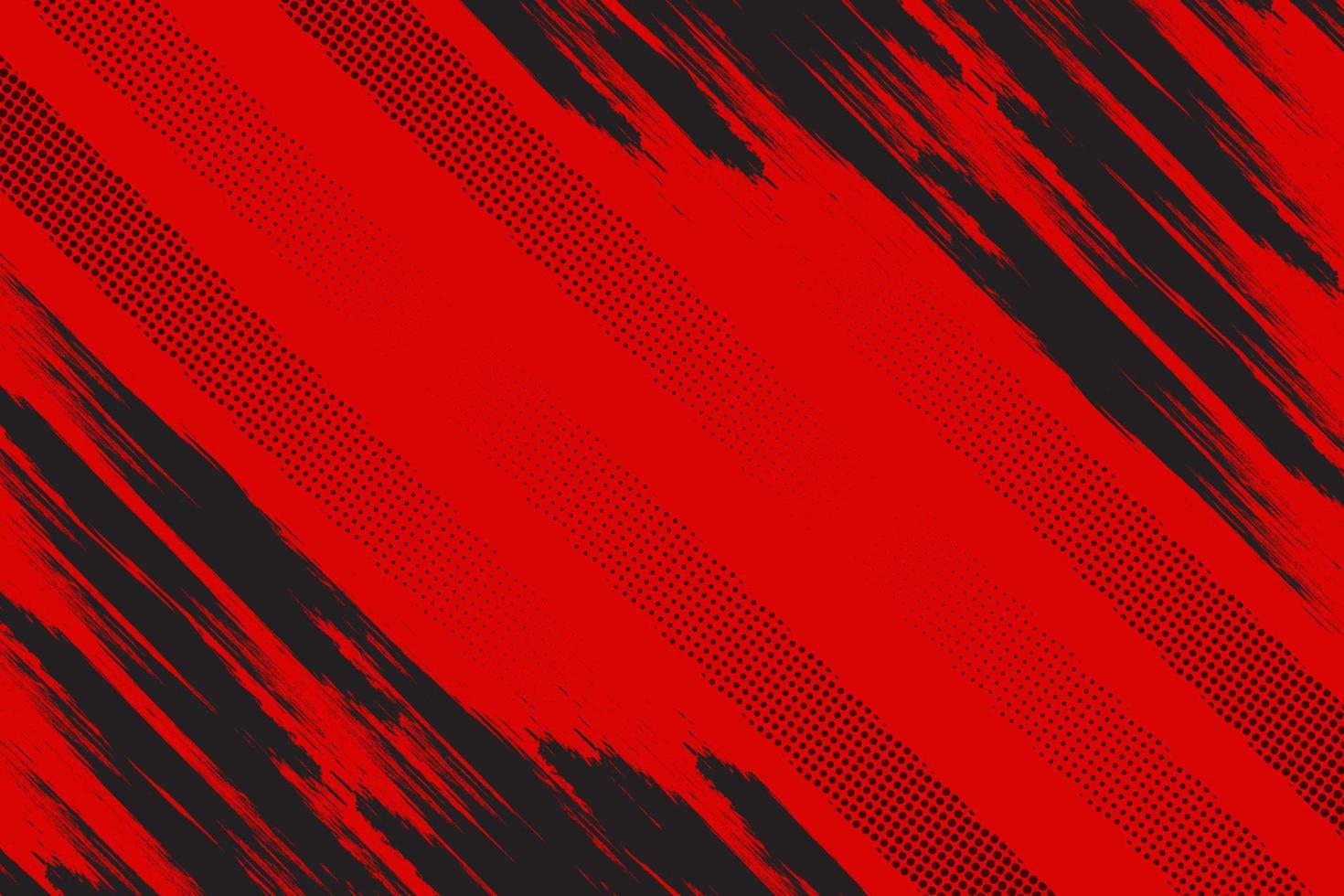 Black and red abstract grunge texture with halftone background vector