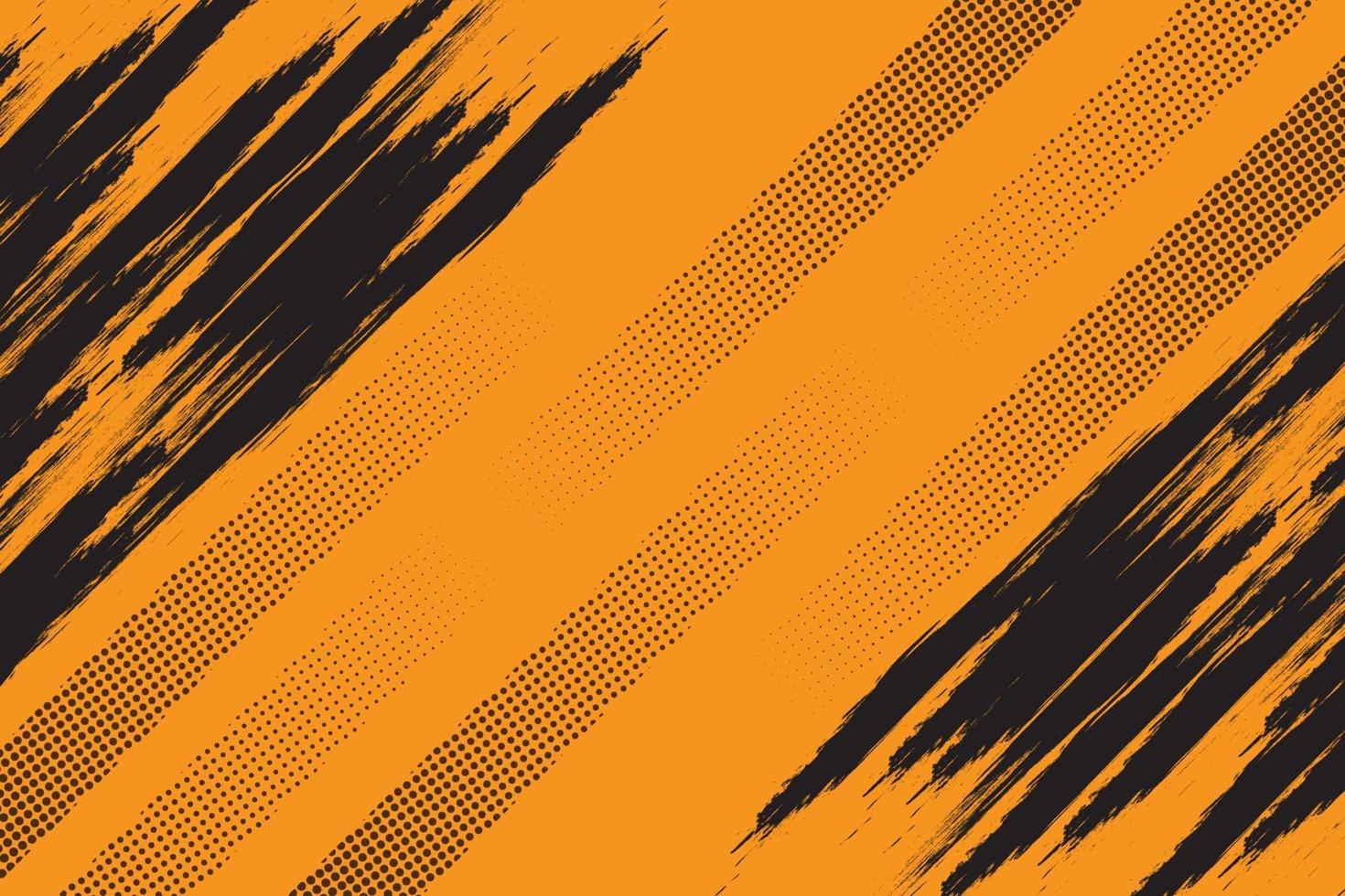 Black and orange abstract grunge texture with halftone background vector