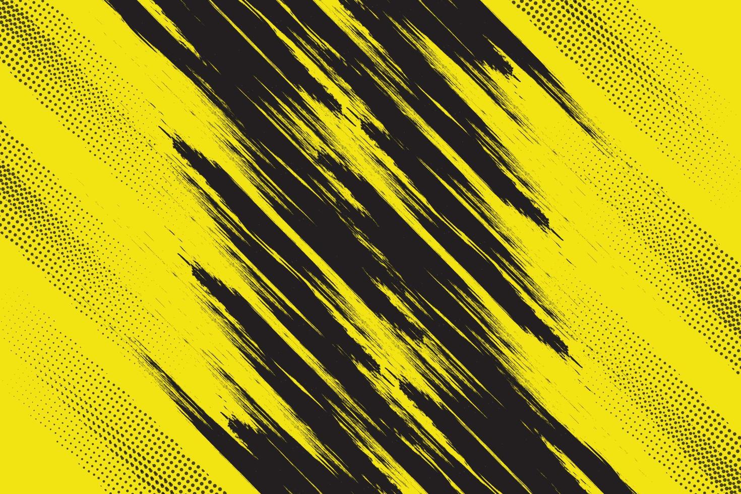 Black and yellow abstract grunge texture with halftone background vector