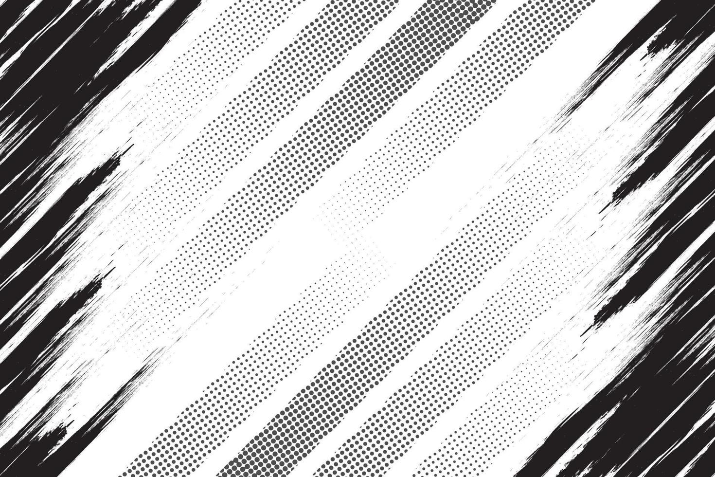 Black and white abstract grunge texture with halftone background vector