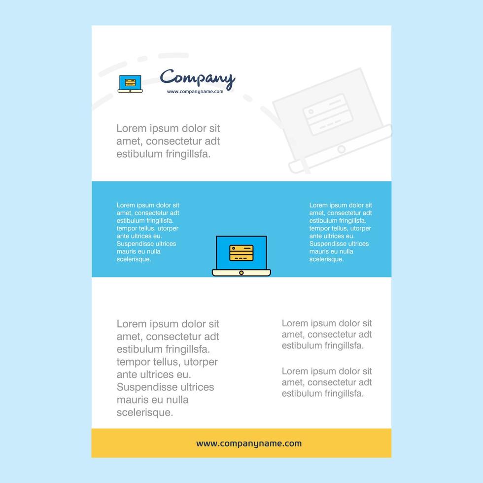 Template layout for Online banking comany profile annual report presentations leaflet Brochure Vector Background
