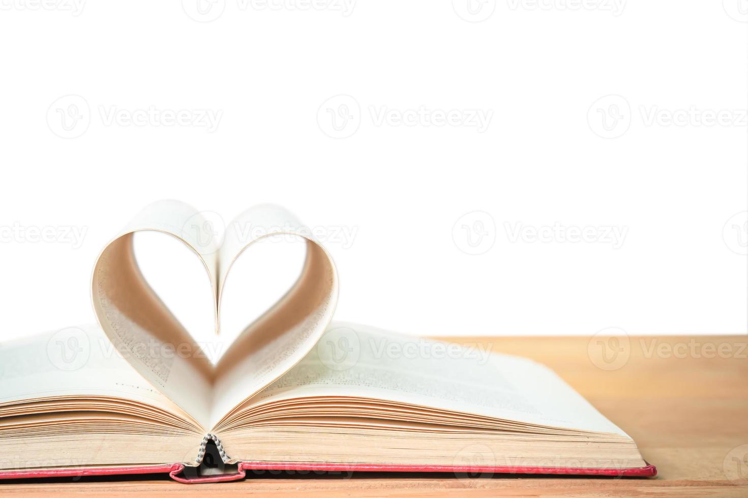 Pages of book curved  heart shape photo