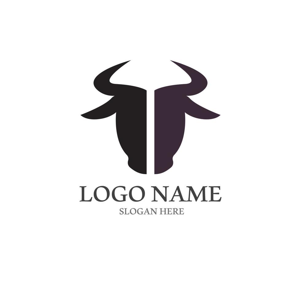 icono de vector de logotipo de cabeza de toro