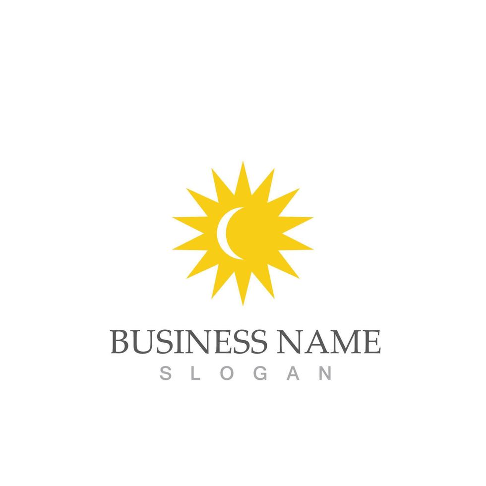 sun logo icon design and symbol illustration template vector