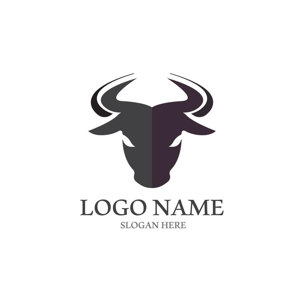 icono de vector de logotipo de cabeza de toro