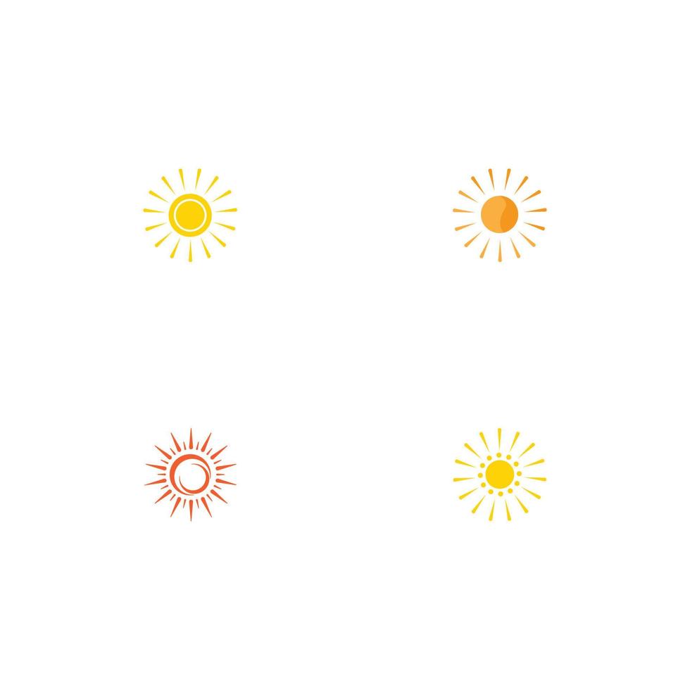 plantilla de ilustración de símbolo y diseño de icono de logotipo de sol vector