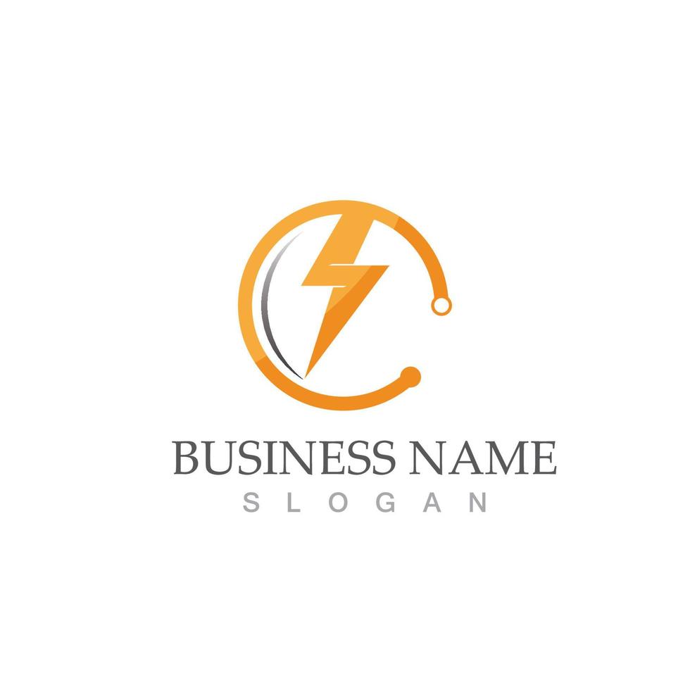 flash thunderbolt logo template vector