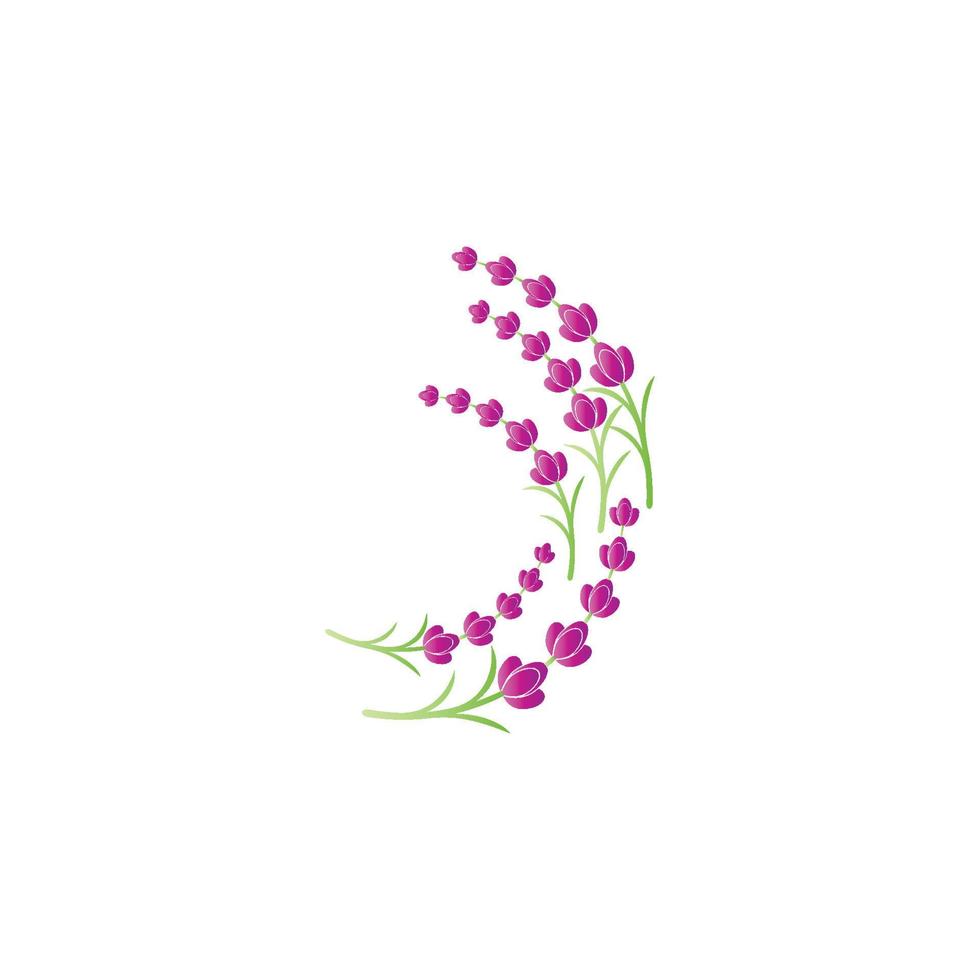 vector de logotipo de flor de lavanda fresca