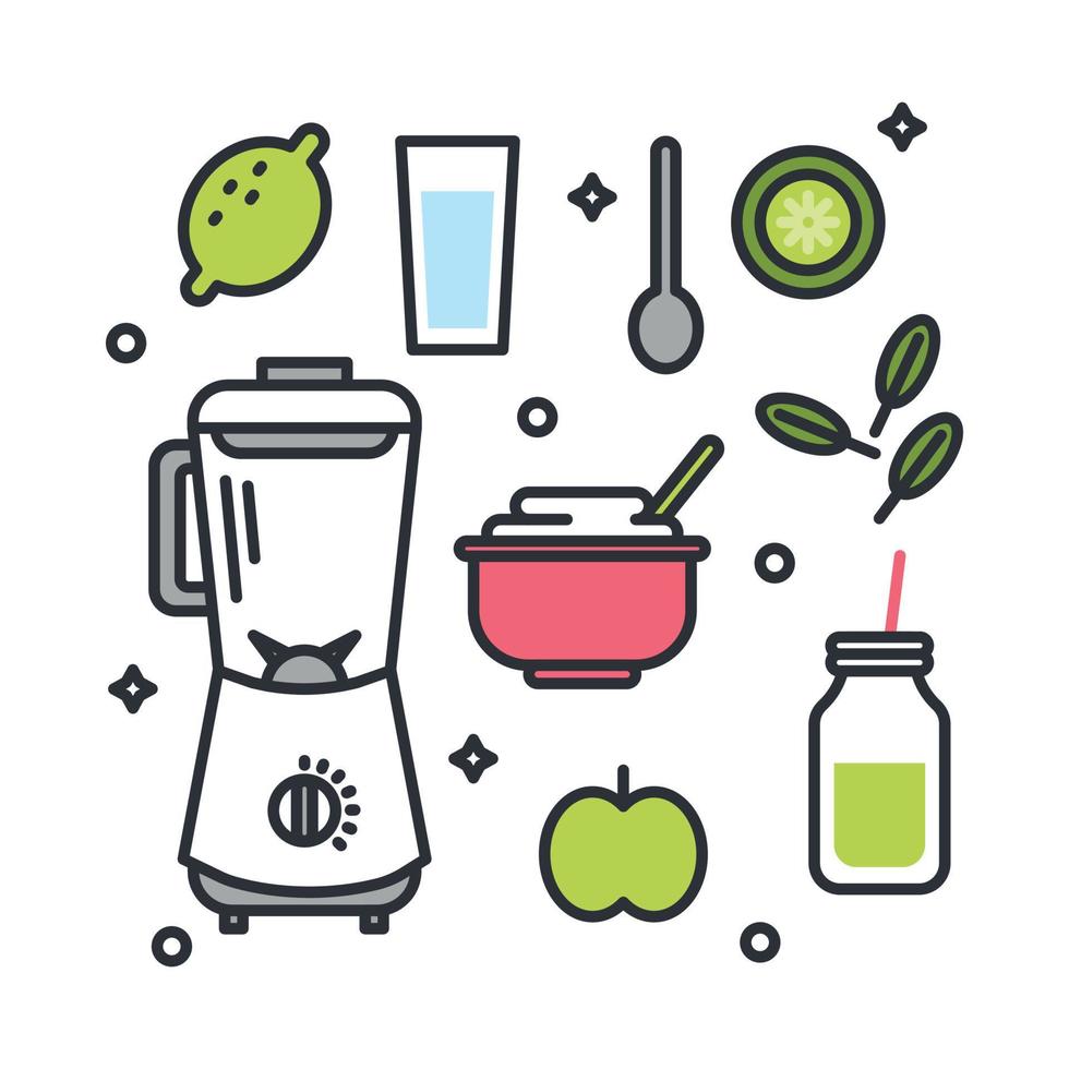 Smoothie Outlined Icons vector