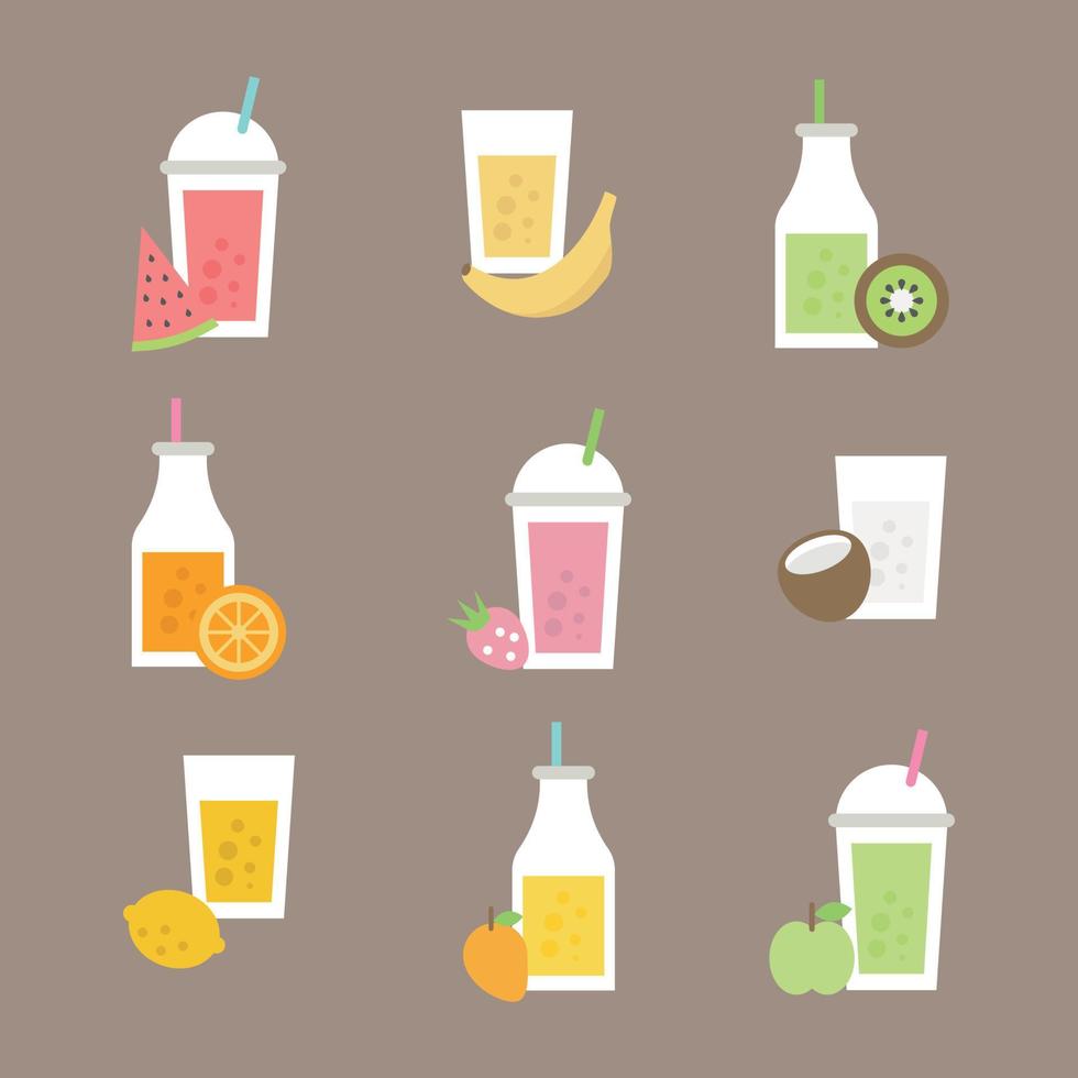 Flat Colorful Smoothies vector