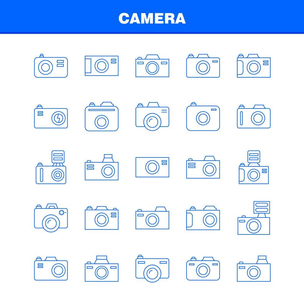 Camera Line Icon for Web Print and Mobile UXUI Kit Such as Camera Digital Dslr Photography Camera Digital Dslr Photography Pictogram Pack Vector