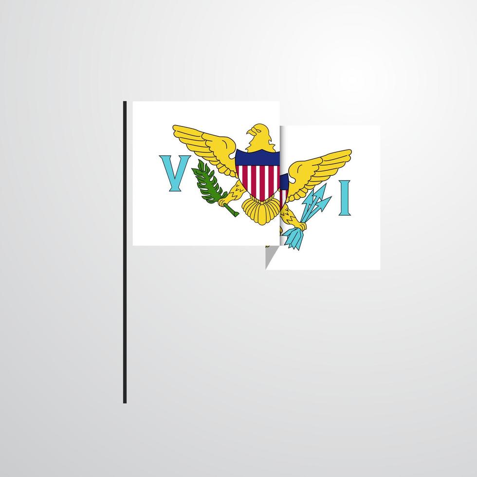 islas vírgenes nos ondeando bandera vector de diseño