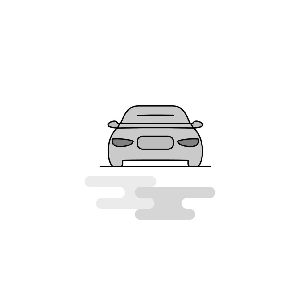 Car Web Icon Flat Line Filled Gray Icon Vector