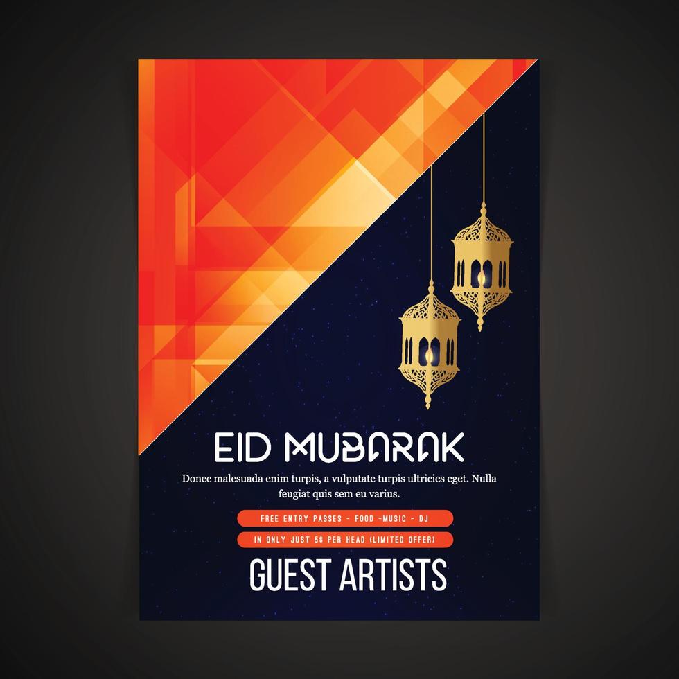 Eid Ul Adha mubarak card with creative design vector