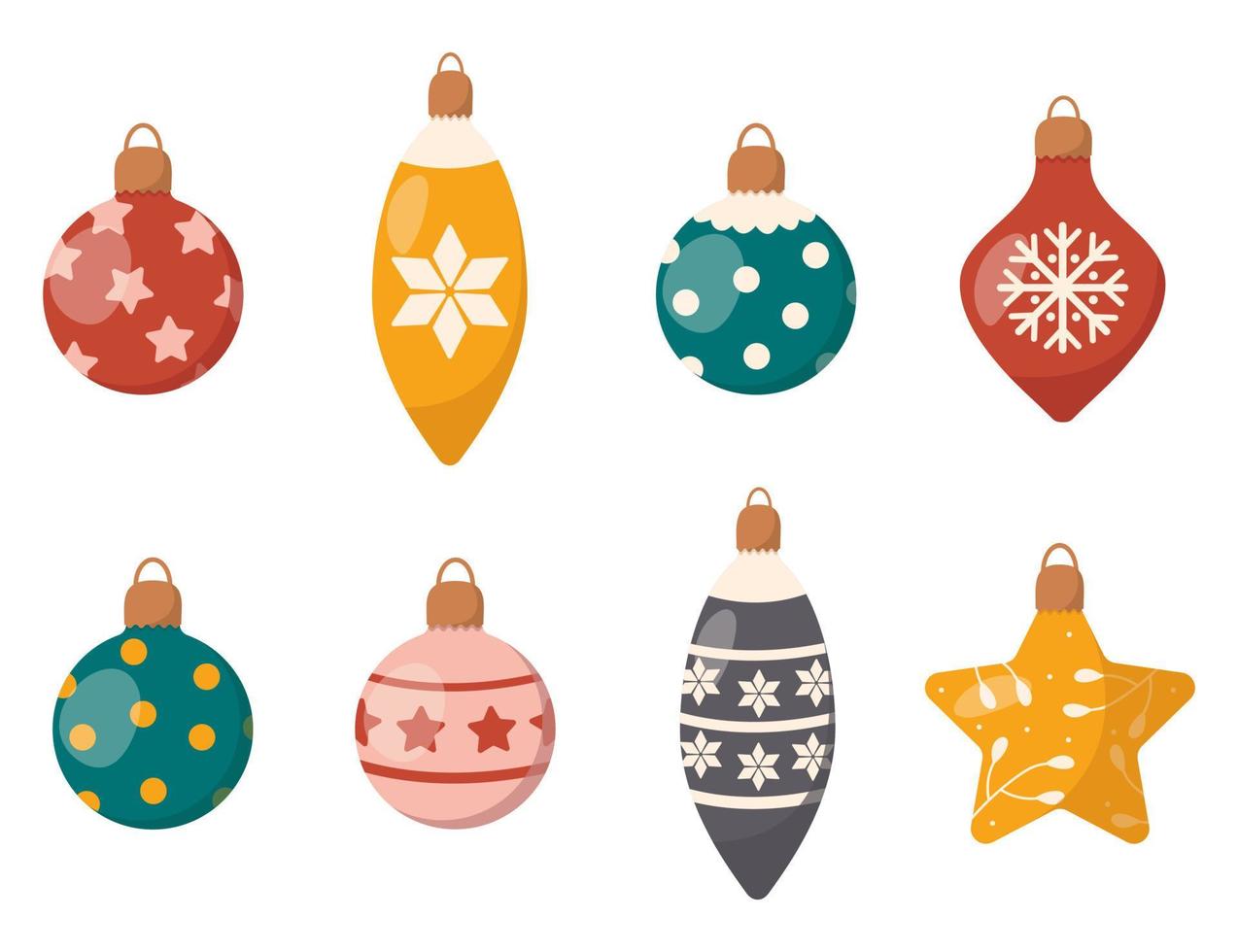 Christmas ball ornament collection vector