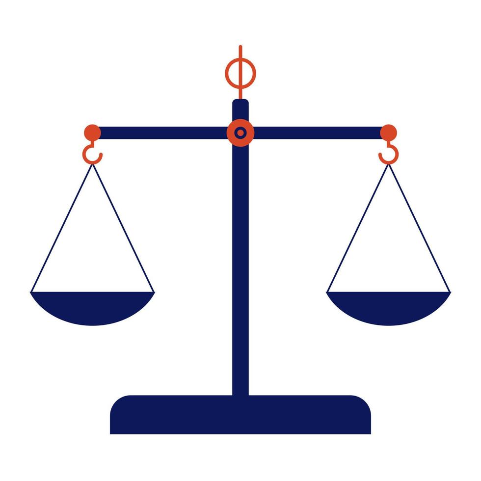 Scales icon. Flat libra on white background. Vector illustration. EPS 10.