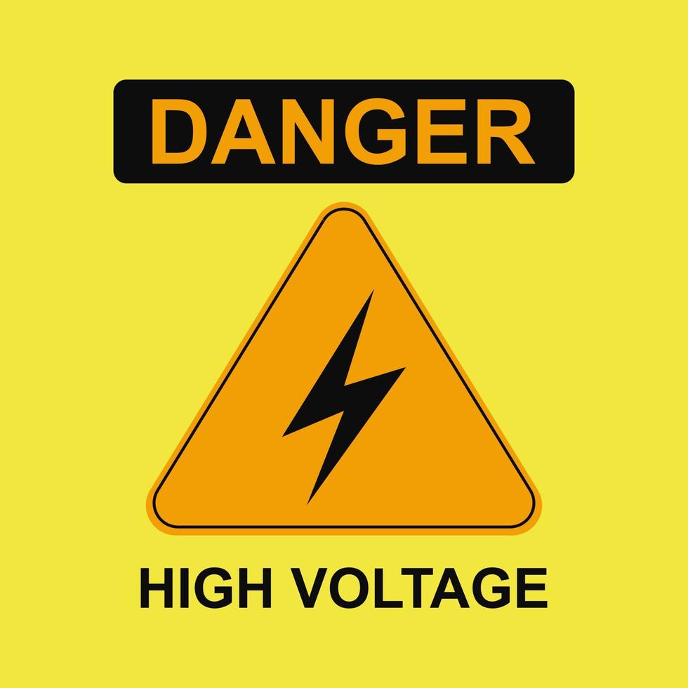 Danger sign, High voltage sign. Vector illustration. EPS 10.