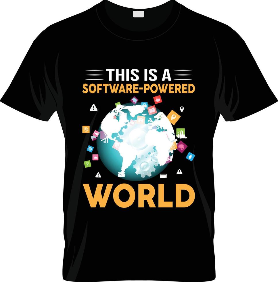 diseño de camisetas de desarrollador de software, eslogan de camiseta de desarrollador de software y diseño de ropa, tipografía de desarrollador de software, vector de desarrollador de software, ilustración de desarrollador de software