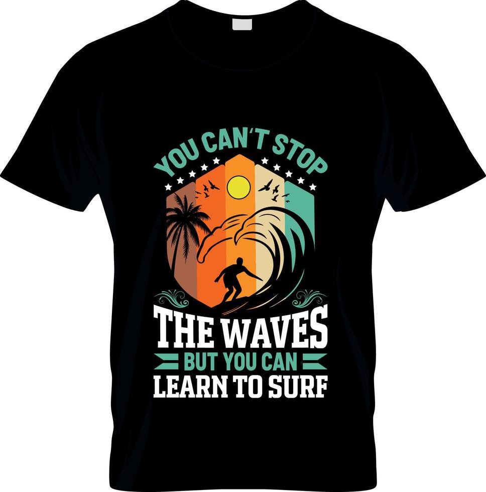 diseño de camisetas de surf, eslogan de camisetas de surf y diseño de ropa, tipografía de surf, vector de surf, ilustración de surf