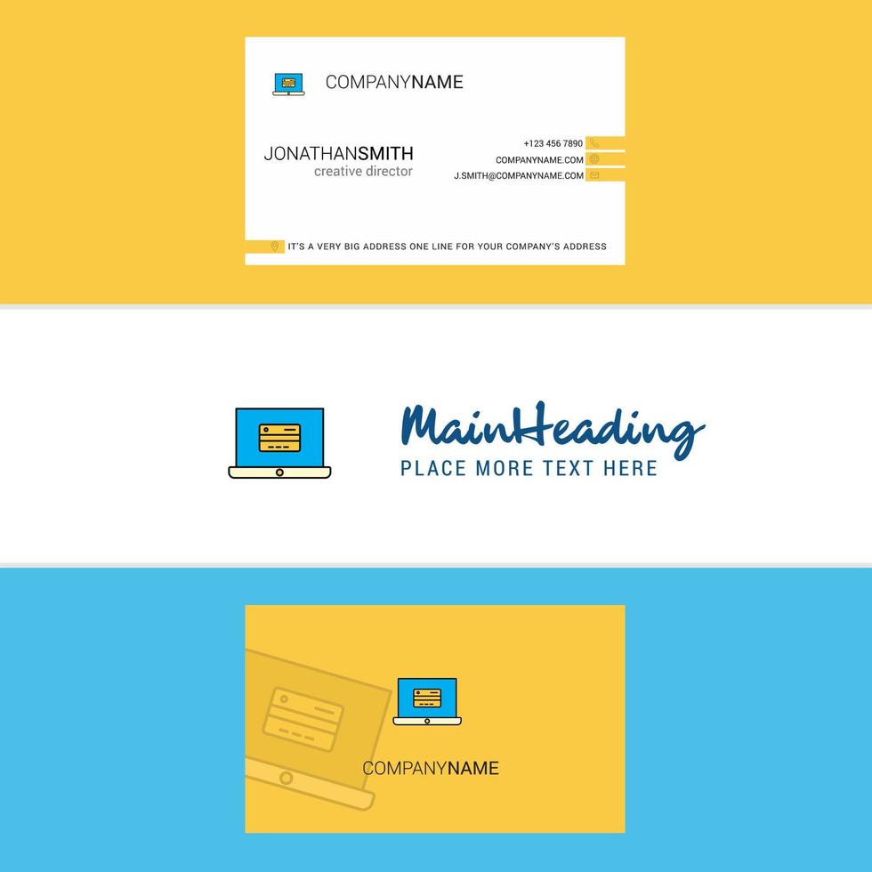 Beautiful Online banking Logo and business card vertical Design Vector